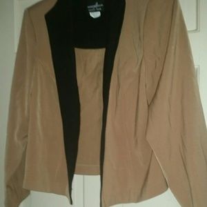 Positive Attitude Tan & Black Suit Jacket Sz 14